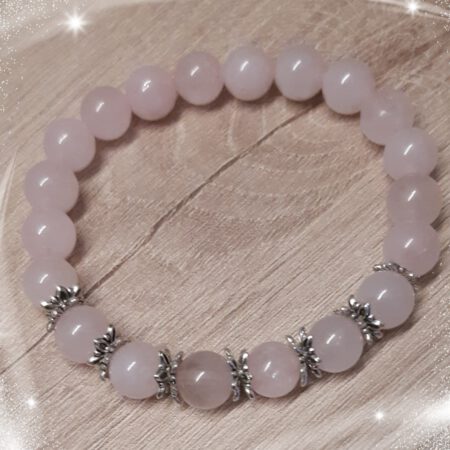 Pulsera de piedra de cristal rosa suave